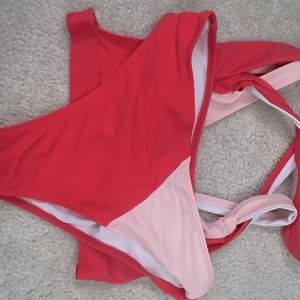Pink and light pink 2 piece swim suit
